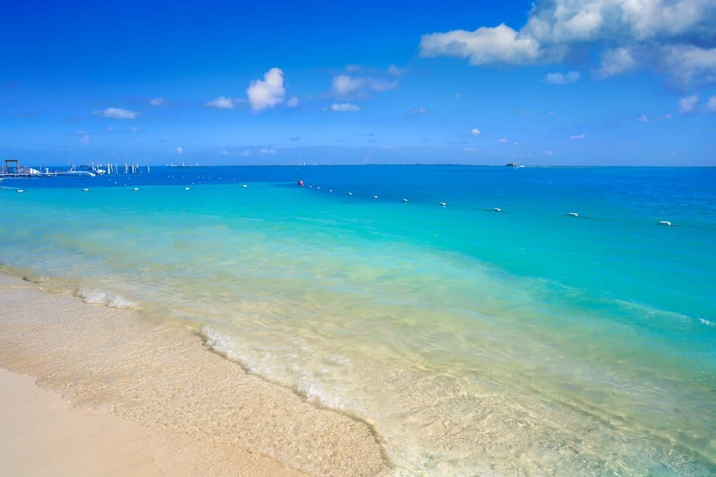 Cancun Playa Linda beach in Hotel Zone at Mexico Krystal International Vacation Club